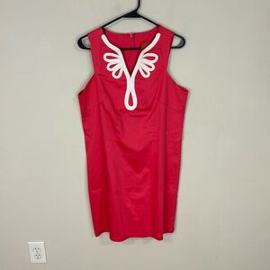 Tracy Negoshian Pink Sleeveless  Cotton Blend Dress Size Large NWT